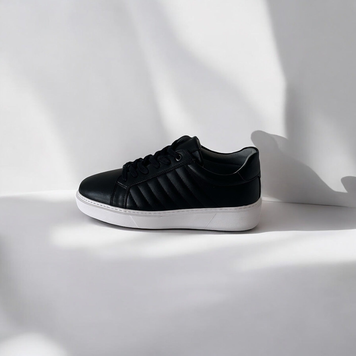 Black Leather Sports Shoes