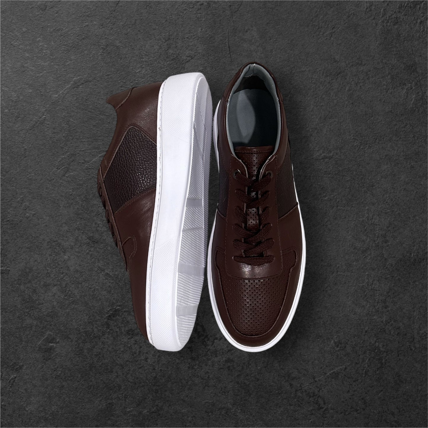 Brown Leather Sports Shoes